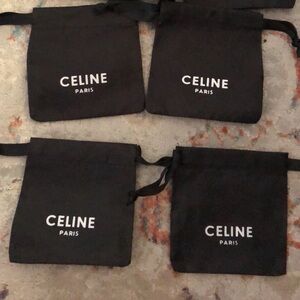 Celine Black jewelry Bags Set of 4 pieces drawstring new